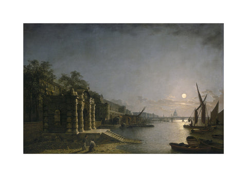 York Water Gate and the Adelphi from the River by Moonlight 1845-1860