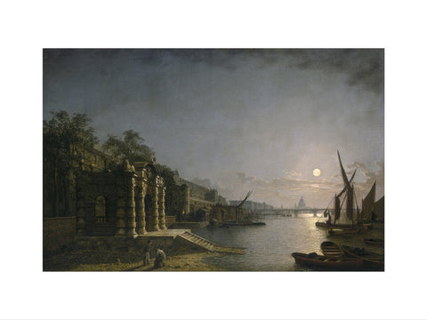 York Water Gate and the Adelphi from the River by Moonlight 1845-1860