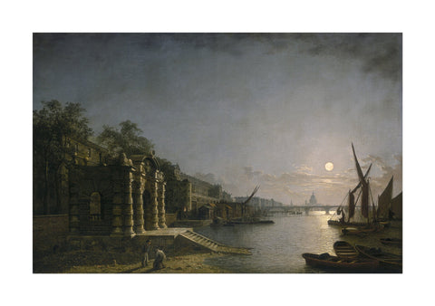 York Water Gate and the Adelphi from the River by Moonlight 1845-1860