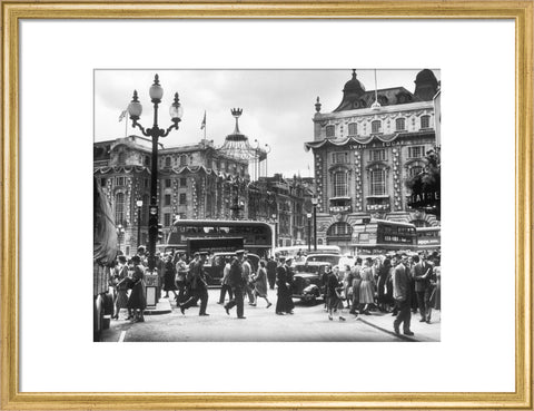 Piccadilly Circus Coronation day June 1953