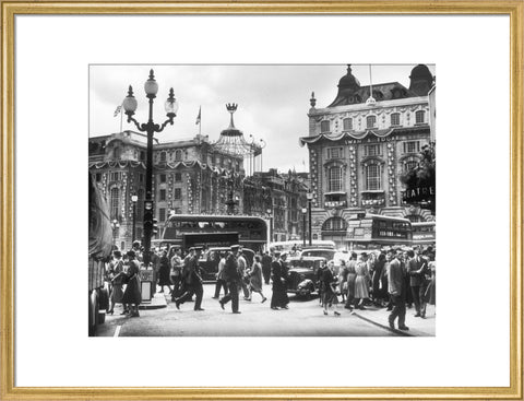 Piccadilly Circus Coronation day June 1953