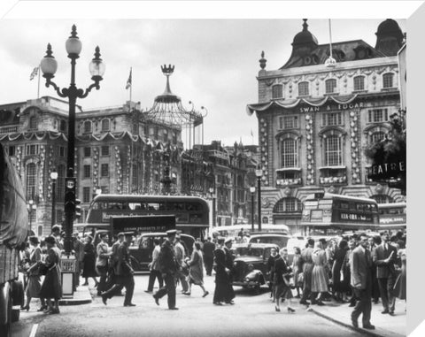 Piccadilly Circus Coronation day June 1953