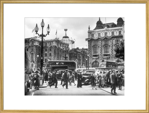 Piccadilly Circus Coronation day June 1953