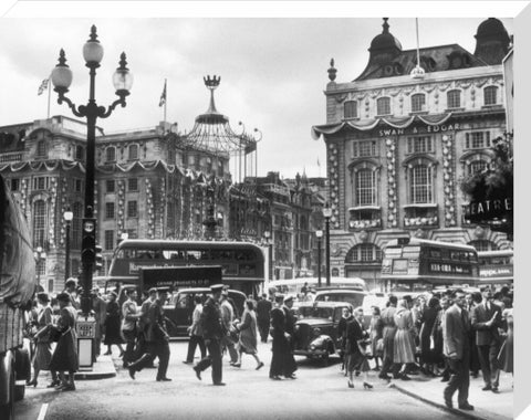 Piccadilly Circus Coronation day June 1953