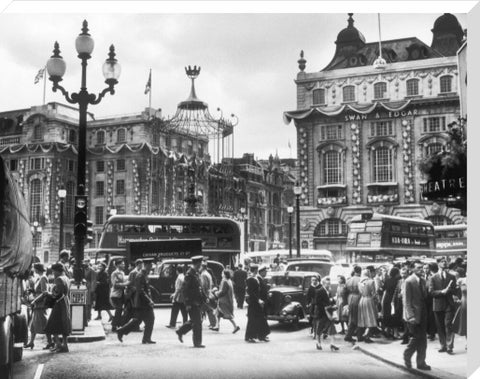 Piccadilly Circus Coronation day June 1953
