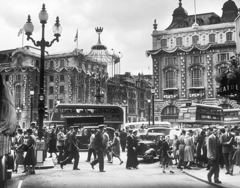 Piccadilly Circus Coronation day June 1953