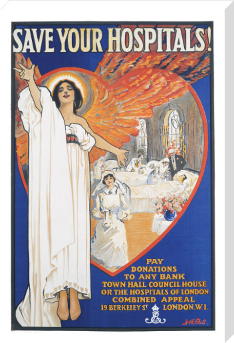 Save Your Hospitals! Poster 1920's