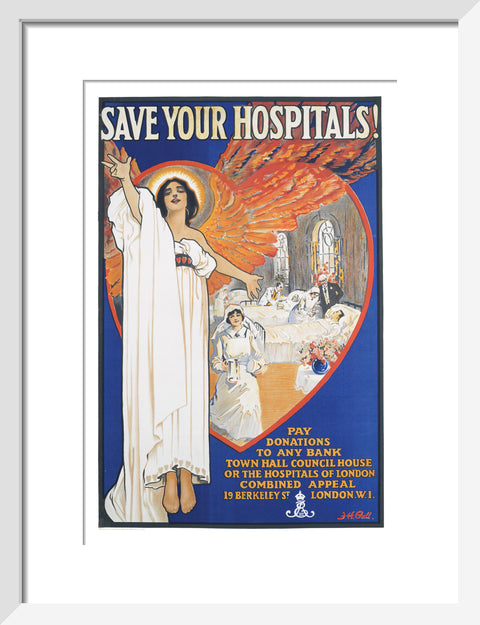 Save Your Hospitals! Poster 1920's