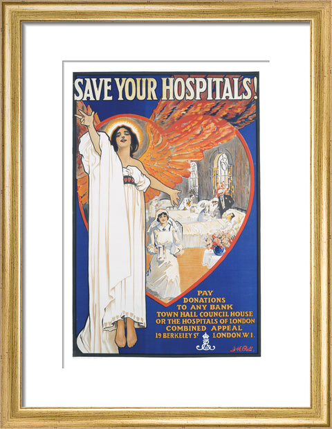 Save Your Hospitals! Poster 1920's