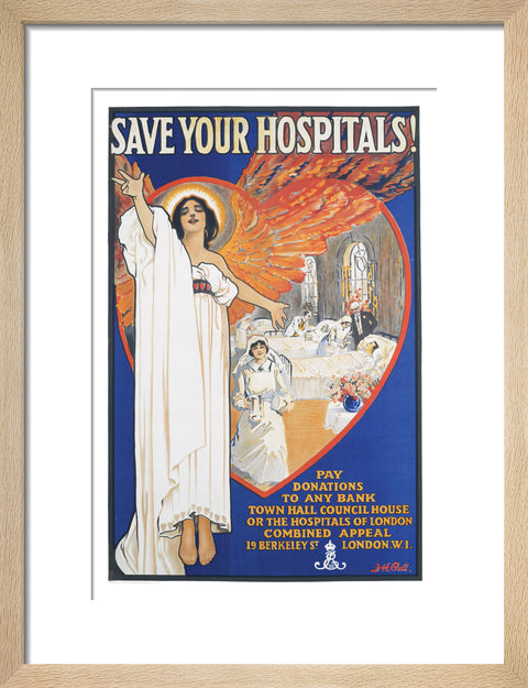Save Your Hospitals! Poster 1920's