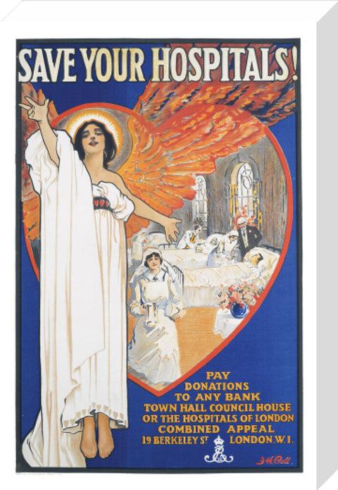 Save Your Hospitals! Poster 1920's