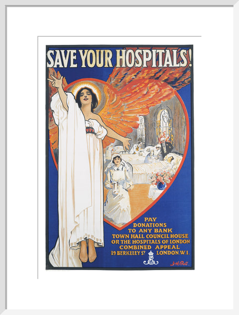 Save Your Hospitals! Poster 1920's