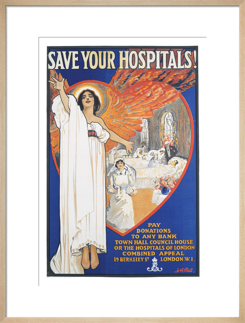 Save Your Hospitals! Poster 1920's