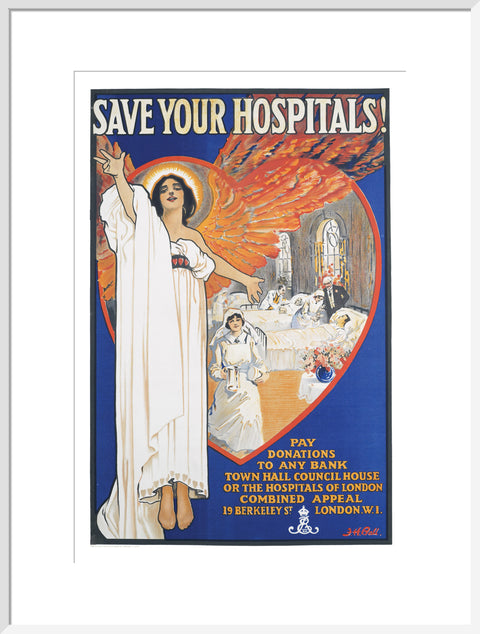 Save Your Hospitals! Poster 1920's