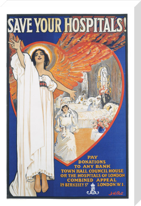 Save Your Hospitals! Poster 1920's