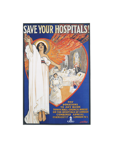 Save Your Hospitals! Poster 1920's