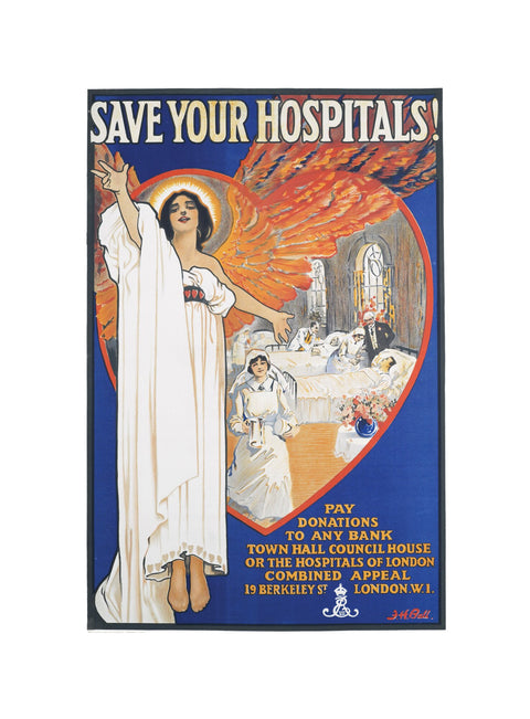 Save Your Hospitals! Poster 1920's