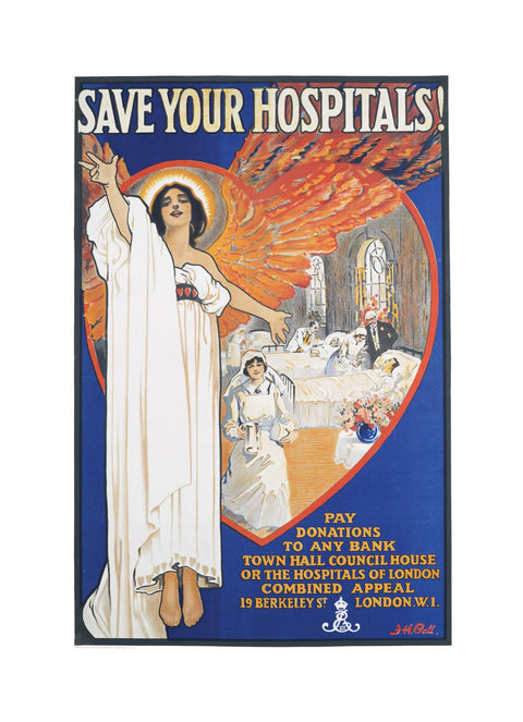 Save Your Hospitals! Poster 1920's