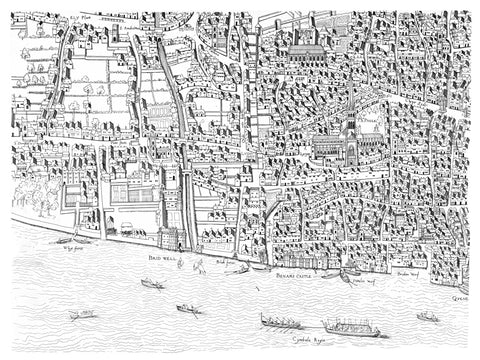 St Paul's map image made from the Copperplate Map 1559
