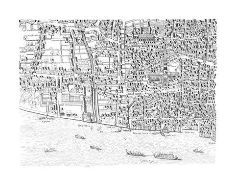 St Paul's map image made from the Copperplate Map 1559