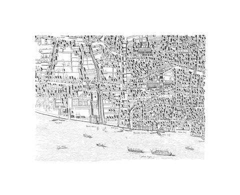 St Paul's map image made from the Copperplate Map 1559