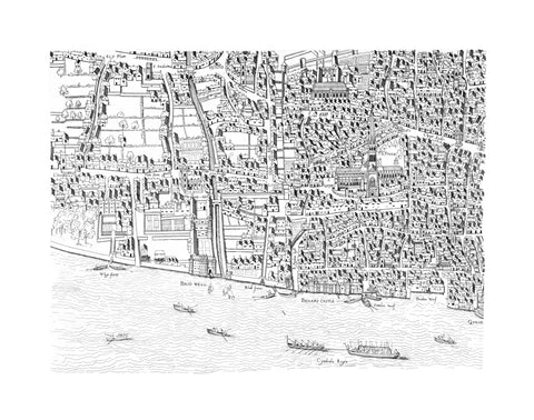 St Paul's map image made from the Copperplate Map 1559