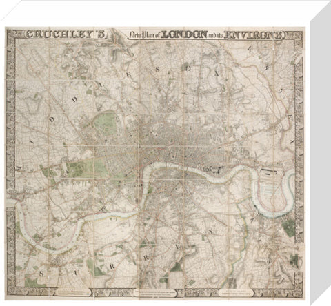 Cruchley's New Plan of London and its Environs 1828