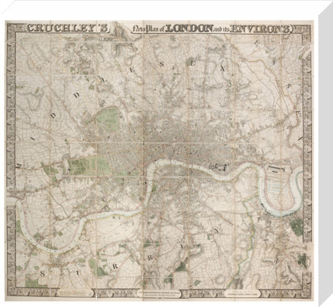 Cruchley's New Plan of London and its Environs 1828