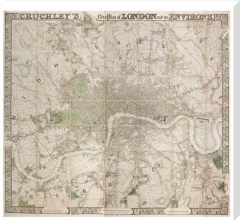 Cruchley's New Plan of London and its Environs 1828