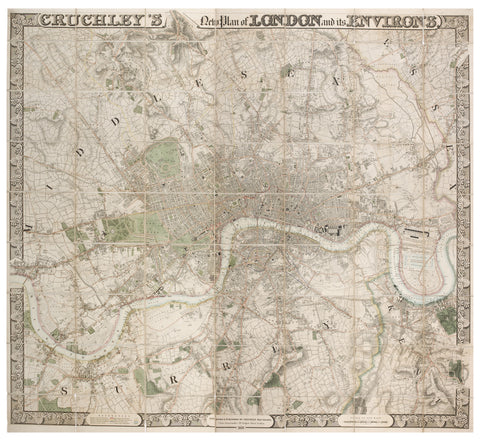 Cruchley's New Plan of London and its Environs 1828