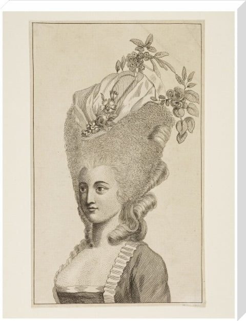Print of a woman's head and shoulders 1782