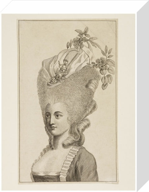 Print of a woman's head and shoulders 1782
