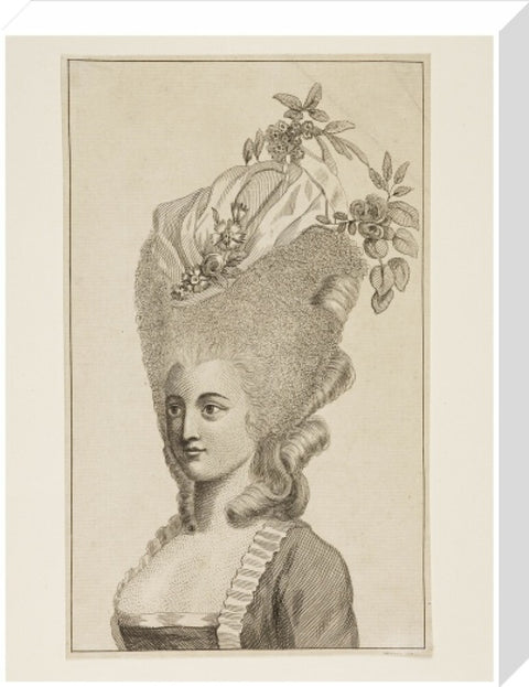 Print of a woman's head and shoulders 1782