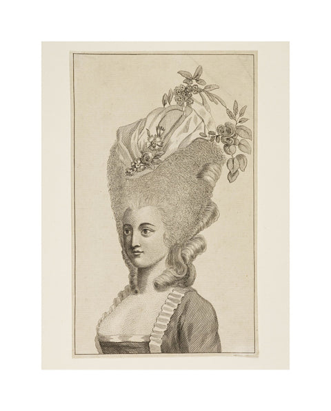 Print of a woman's head and shoulders 1782