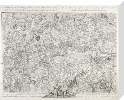 A map of London and the adjacent Country 10 Miles Round 1748