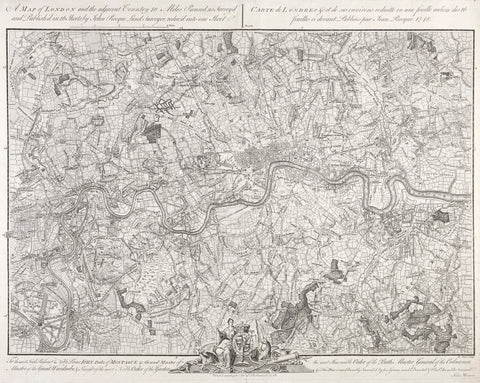 A map of London and the adjacent Country 10 Miles Round 1748