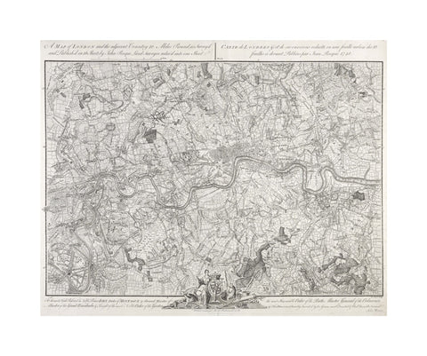 A map of London and the adjacent Country 10 Miles Round 1748