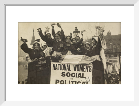 Suffragettes dressed in replica prison clothing 1908