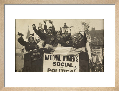 Suffragettes dressed in replica prison clothing 1908