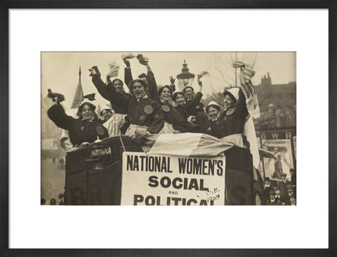 Suffragettes dressed in replica prison clothing 1908