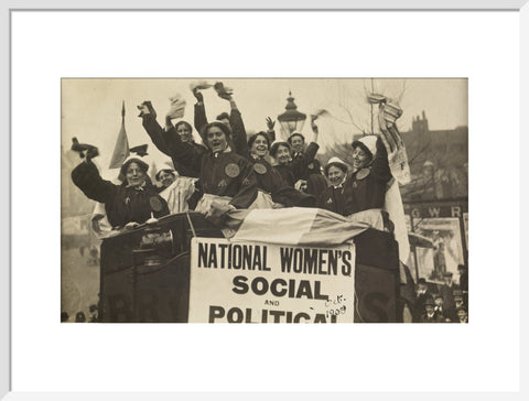 Suffragettes dressed in replica prison clothing 1908