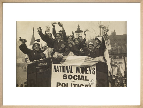 Suffragettes dressed in replica prison clothing 1908
