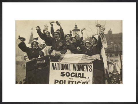 Suffragettes dressed in replica prison clothing 1908