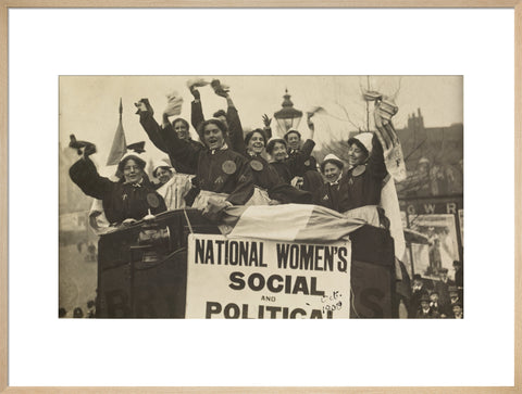 Suffragettes dressed in replica prison clothing 1908