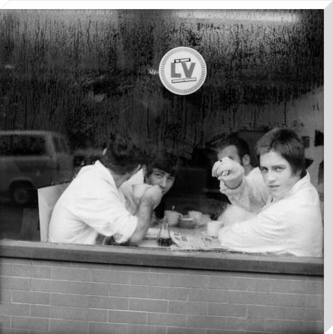 Four men in a cafe in Smithfield Market. c.1965