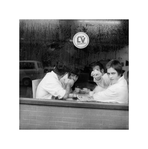 Four men in a cafe in Smithfield Market. c.1965