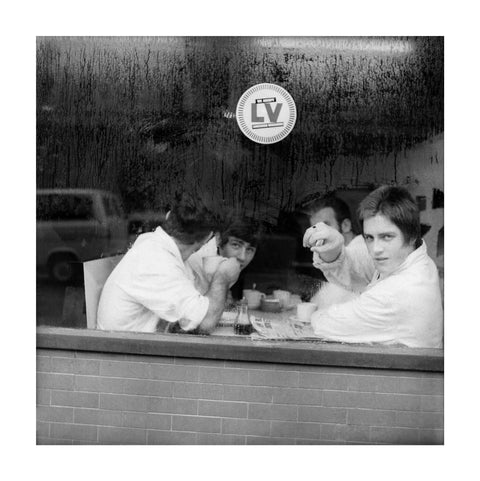 Four men in a cafe in Smithfield Market. c.1965