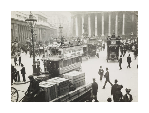 Busy street scene at Bank c.1900