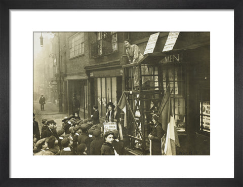 Sylivia Pankhurst addressing a crowd 1912