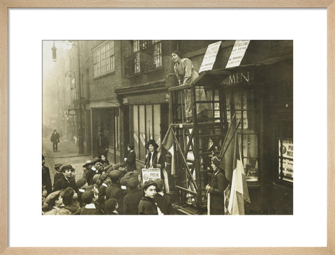 Sylivia Pankhurst addressing a crowd 1912